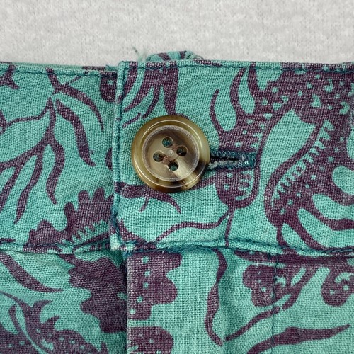 BANANA REPUBLIC Shorts Mens 38 Safari Travel Floral Chino Pleated Green Vintage - Picture 5 of 16
