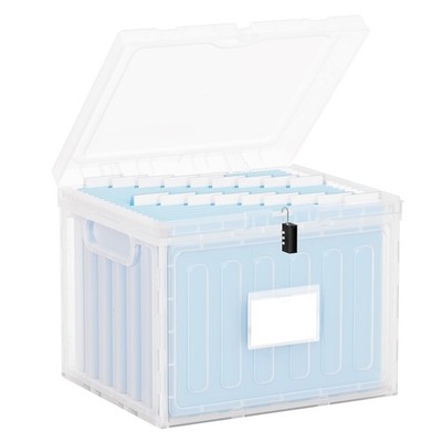 Plastic File Box with Lid for Letter Size Hanging File Folders, Hanging File ...