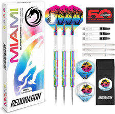 Miami Professional Tungsten Darts Set with Flights and Stems