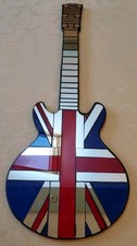 Union Jack Guitar Shaped Mirror Made In Bali 73cm With Wall Mounting