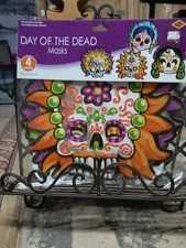 Day Of The Dead Masks 4/Pkg 