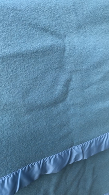 VTG Early's Of Witney Pure New Wool Blanket CORNFLOWER BLUE Woven