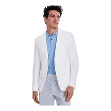 Tommy Hilfiger Modern Fit White 100 Linen Sport Coat Blazer Size 44 Regular