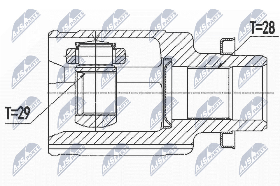 Front Right NTY NPW-SU-036 Joint Kit, drive shaft for SUZUKI