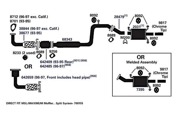 For Honda Civic 92-95 Exhaust Tip AP Exhaust Xlerator Aluminized Steel Passenger Foto 4 de 4