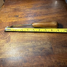 Vintage Front Bent Wood Carving Gouge Deep Sweep Original Hardwood Handle Unmark