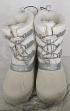 Member's Mark Girls Snow Boot Size 2 White/Silver New In Bag -10 Degree Cold