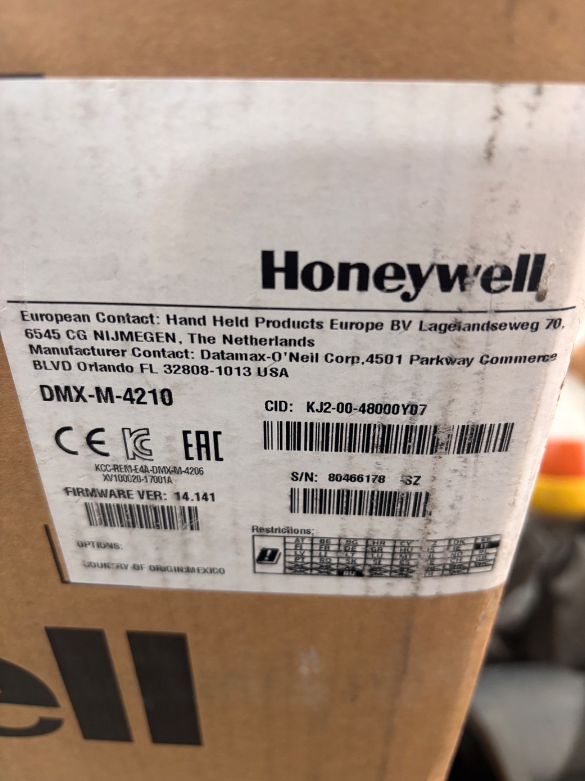 Honeywell DMX-M-4210 Thermal Label Printer - Grey