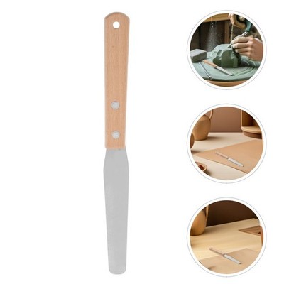 2 PCS Ton-Reparaturmesser Aus Holz Malmesser Für Acrylfarben Art Palette Knives