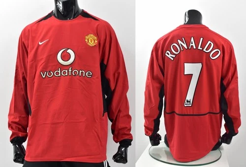 2003-04 NIKE Manchester United Home LS Soccer RONALDO Jersey SIZE XL (adults)