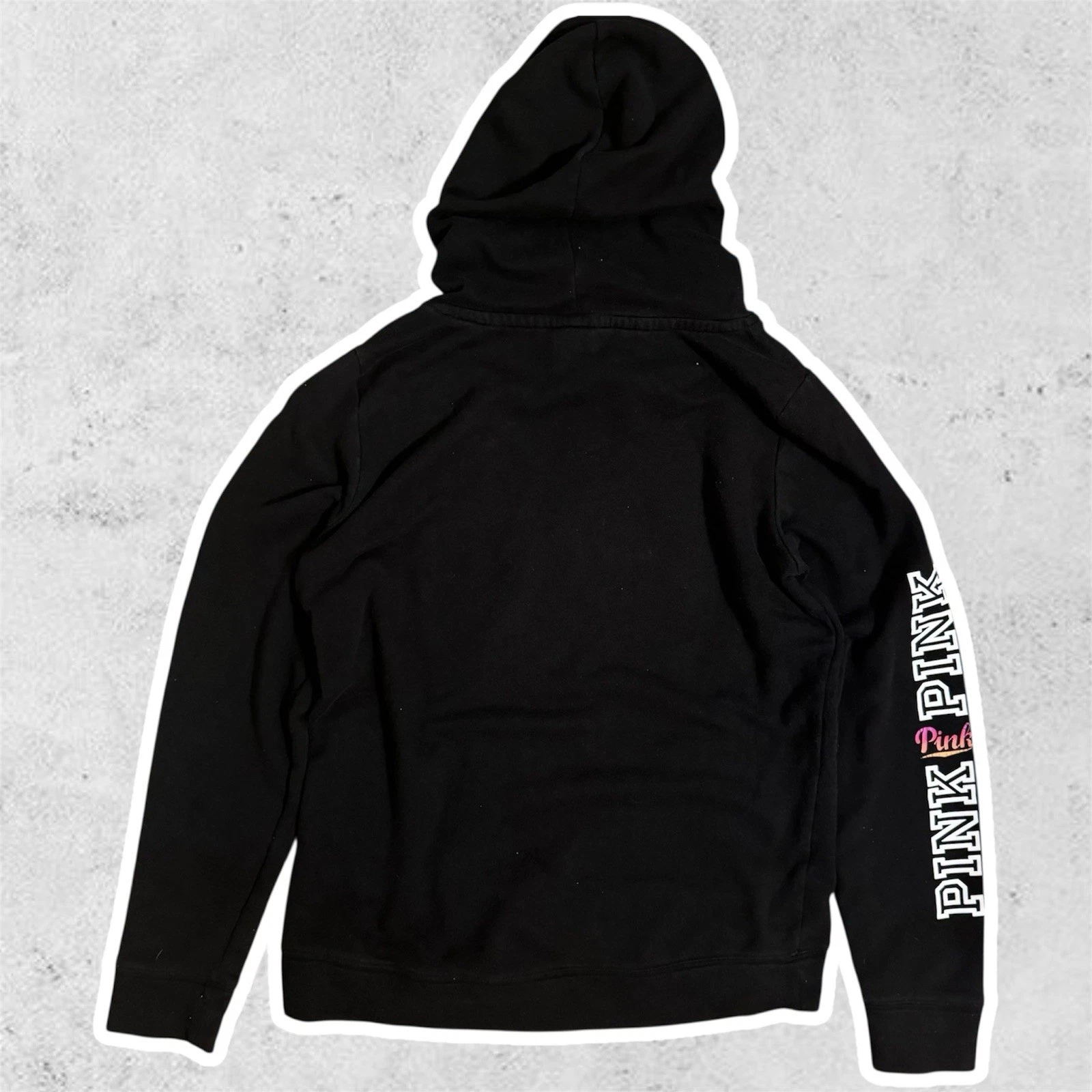 UNDERCOVER Felpa nera con cappuccio manica lunga Victoria's Secret ROSA taglia XS