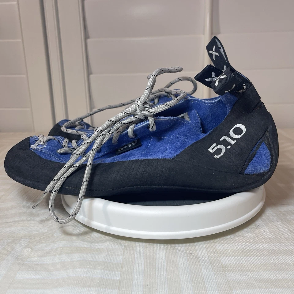 Sapatos masculinos de escalada 5.10 Five Ten Stealth C4 couro azul montanha rocha 11 - Imagem 3 de 4