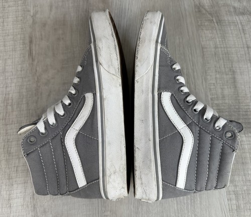 Vans Sk8-Hi Old School Gray/White High Top Canvas Sneakers Men 5/Women’s 6.5 - Picture 5 of 10