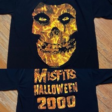 Vintage Misfits Shirt Size 2XL Halloween 2000 Punk Band Tour Horror Flames Skull