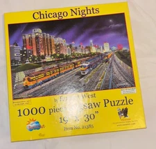 “Chicago Nights” by Robert West – 1000 Piece Puzzle – SunsOut – City Skyline