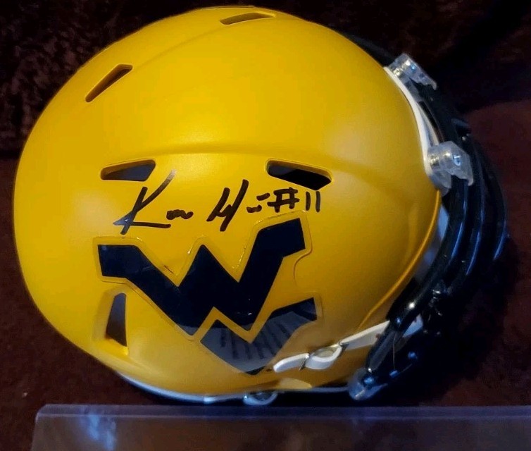 Kevin White Autographed Signed West Virginia Mountaineers NICE West Virginia WVU Speed NCAA Mini Helmet JSA COA 