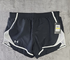 Under Armour Medium Girls' Fly by 3  Shorts Black/white NWT