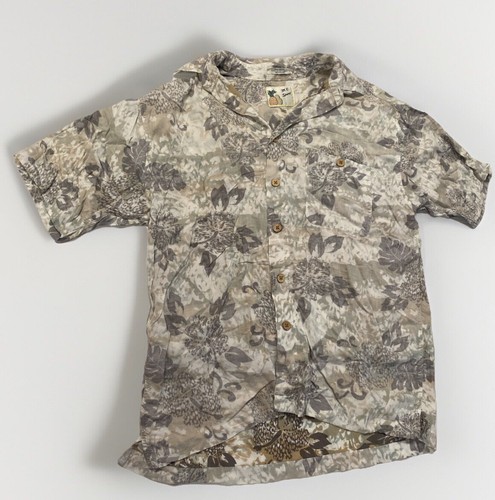 M.E. Sport dünnes Hawaiihemd Holzknöpfe Viskose 90’er Made Sri Lanka Medium - Bild 1 von 11