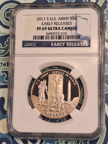 2011 S US ARMY 50c EARLY RELEASES NGC PF 69 ULTRA CAMEO