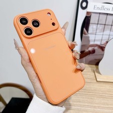 For iPhone 17 Pro Max 16 15 14 13 Shockproof Slim Tempered Glass Back Hard Case