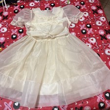 Vintage 60s Yellow Kids Two Piece Dress Party Easter Flowergirl