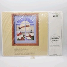 Creative Circle Embroidery Kit 2356Up On The Roof Tops Christmas 1990 Sealed