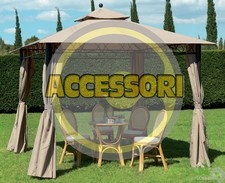 SET 4 TELI TENDE LATERALI RICAMBIO BIANCO PER GAZEBO EDEN 300X300 CM 3X3MT