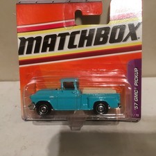 Matchbox - '57 GMC Stepside pickup truck debut release teal Brand New-#38/75
