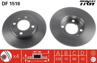 2Er Set Bremsscheiben TRW Automotive DF1518 Audi 811 615 301 811 615 301 B