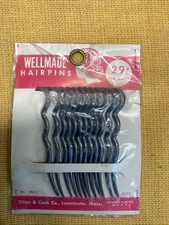 2 PKG Vintage Wellmade Hair Pins 1940s Tilco Gray USA Plastic Celluloid