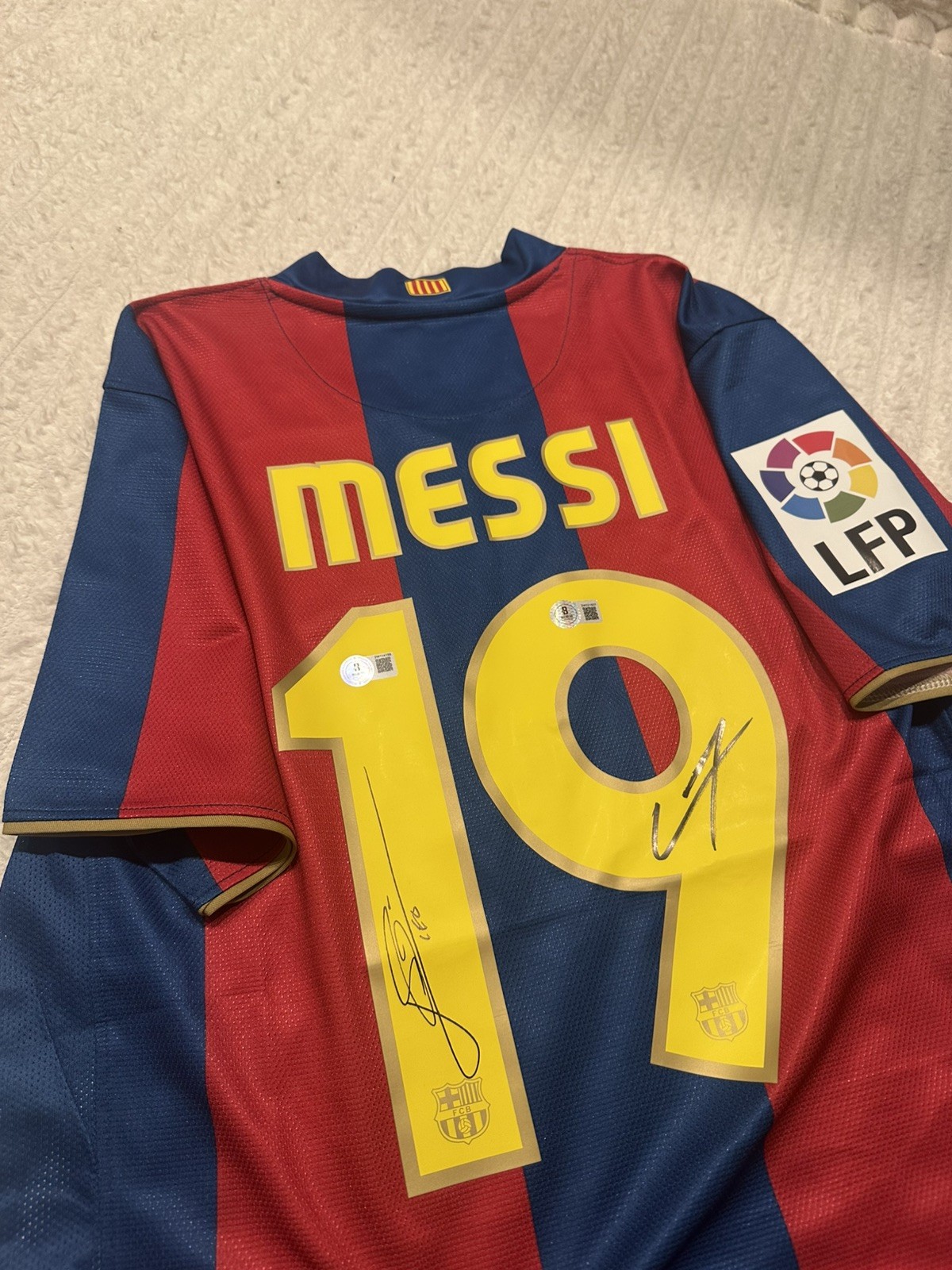 Lionel Messi & Lamine Yamal Dual Signed Barcelona Shirt Beckett for sale on Ebay