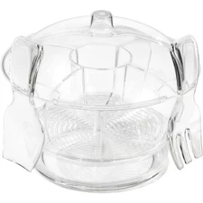 PRODYNE CB3 ACRYLIC COLD BOWL ON ICE WITH SERVING SPOON FORK