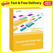 Gwybkq Premium Printable Vinyl for Inkjet Printer 150 Matte Sticker Papers 8....