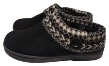 Clarks Womens Suede Sweater Clog Slippers Size 6 M Black Fur Lined  Ret 60