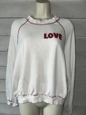 Show Me Your Mumu LOVE Crewneck Sweatshirt Wh...