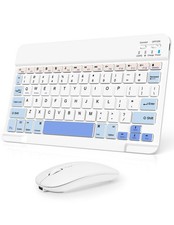 Wireless Keyboard and Mouse Combo, Rechargeable Bluetooth Keyboard  Wireless...