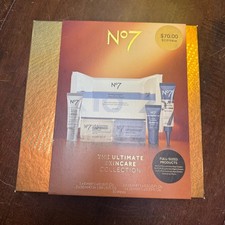 New No7 The Ultimate Skincare Collection Womens Gold 6pc Gift Set Box