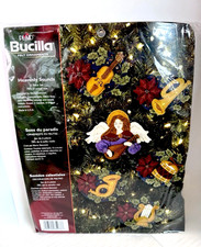 Bucilla 85273 HEAVENLY SOUNDS Christmas Felt Angel 6 Pc Ornament Kit 2005 NEW