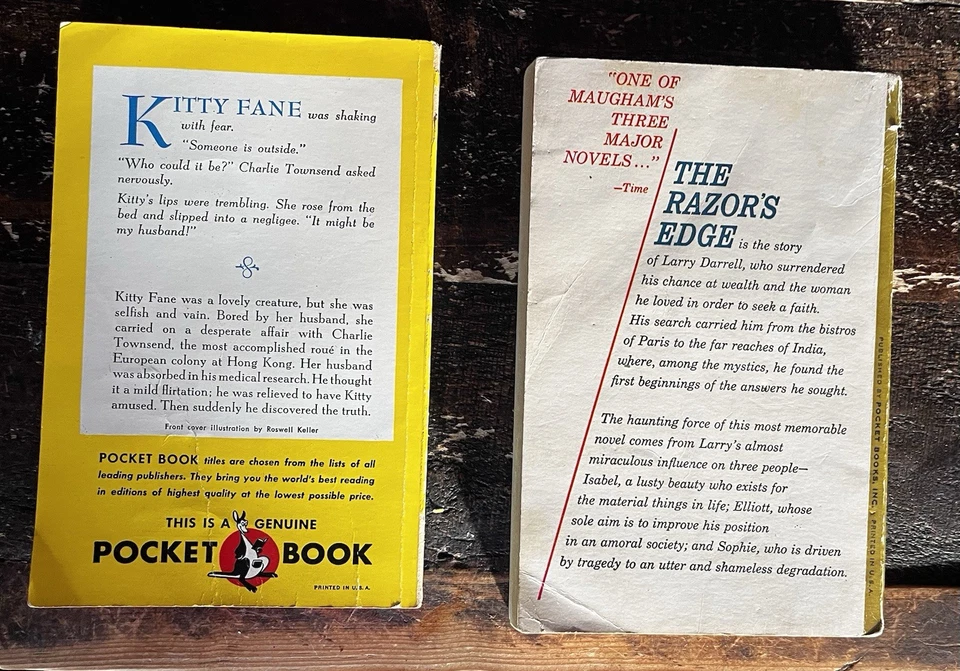 2 X Vintage W. Somerset Maugham Pulp Books Painted Veil/Razor's Edge - Image 2 of 2