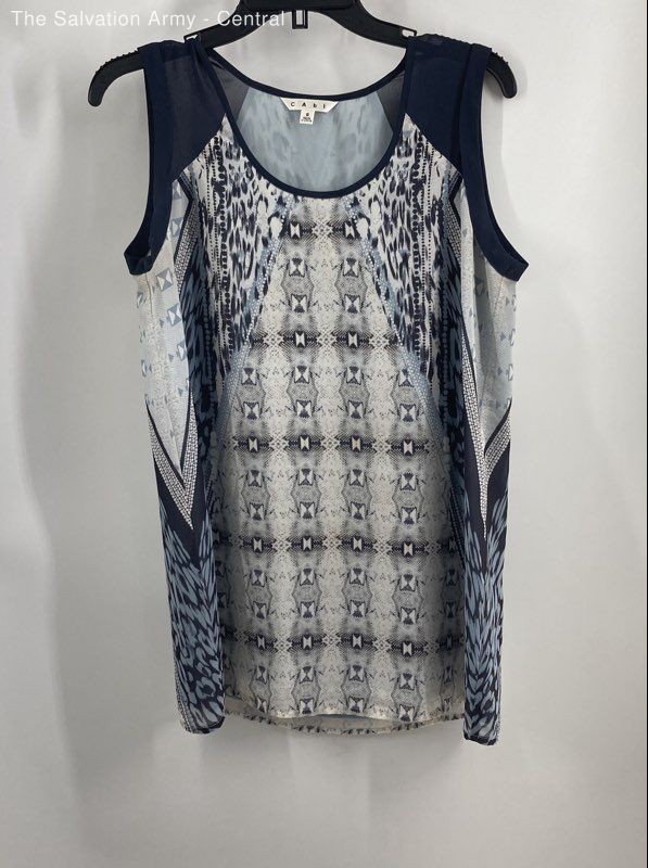 Cabi Womens Multicolor Animal Print Sleeveless Scoop Neck Blouse Top Size Small