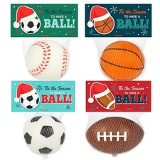 Funeta Christmas Sports Stress Ball Party Favors, Bulk Pack for Students,...