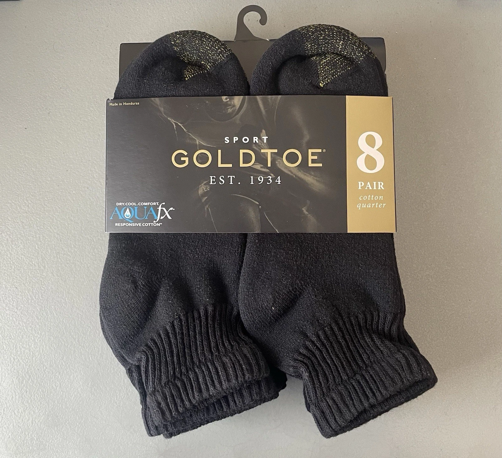 Gold Toe Men's 8 Pair Cotton Quarter Ankle Socks Black Shoe Size 6 - 12.5