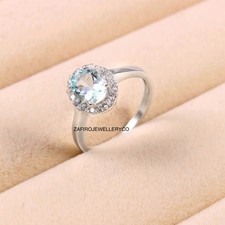 Aquamarine Ring, Statement Ring, March Birthstone, 925 Sterling Silver, Gift Her