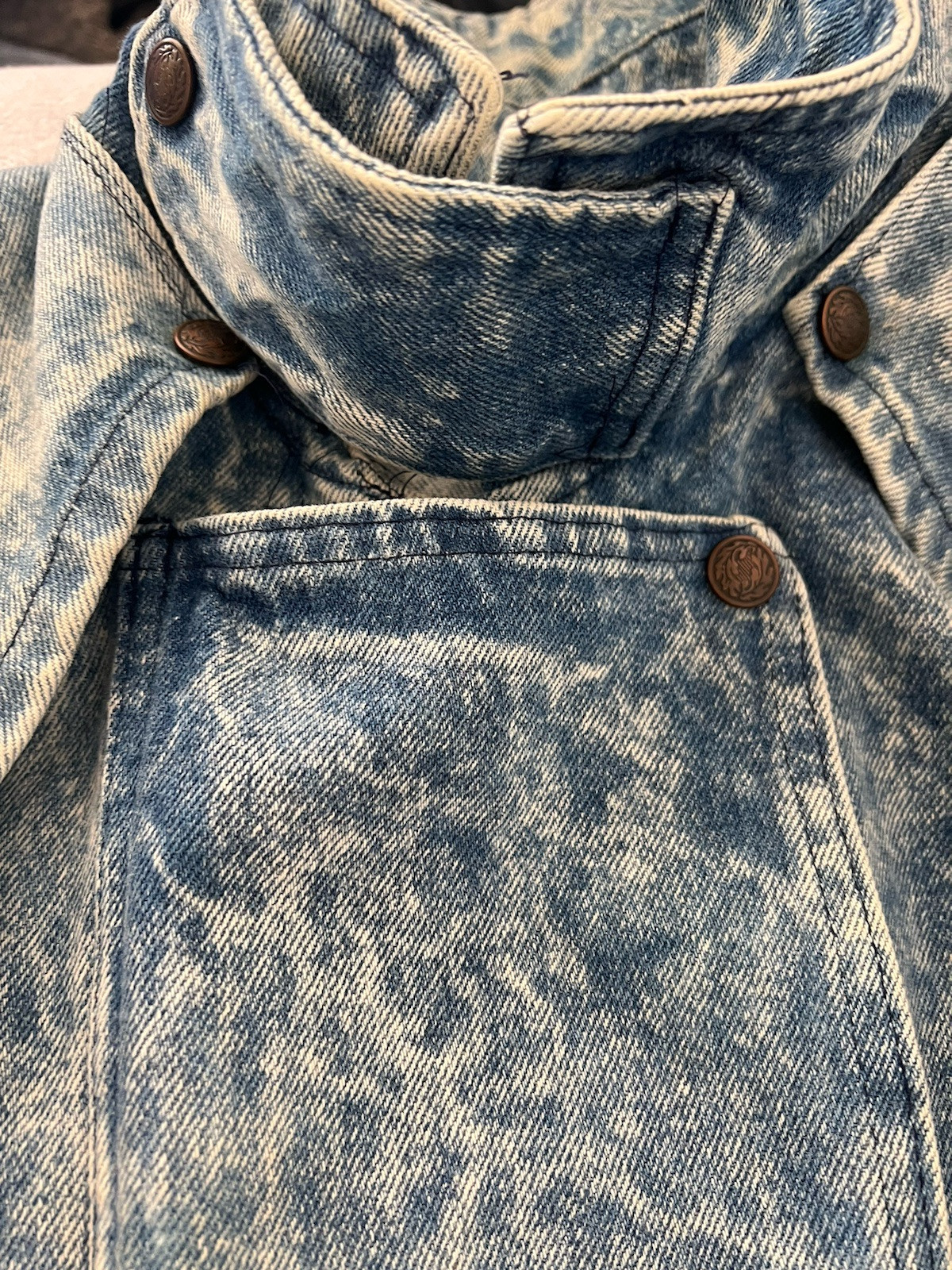 VTG 1980’s Saddlesmith Outfitters Action Denim Duster Acid Wash Coat Chore Ranch