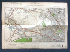Vintage  LONDON CC Municipal Map 1930 - HARLESDEN, KILBURN, NORTH PADDINTON area