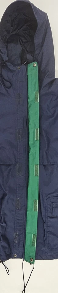 Chaqueta Eddie Bauer EBTEK, GORE-TEX, 2XL Vintage Cremallera Completa Con Capucha, Abrigo Azul Marino Foto 4 de 4