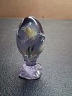 Vintage Fenton Egg Violet Satin "God Light Everywhere Hand Painted By B Williams