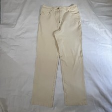 St. John Sport Women's Straight Leg Pants Ivory Size 8 Jeans 96 Cotton