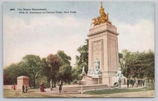 New York City Maine Monument Central Park Divided Back Postcard