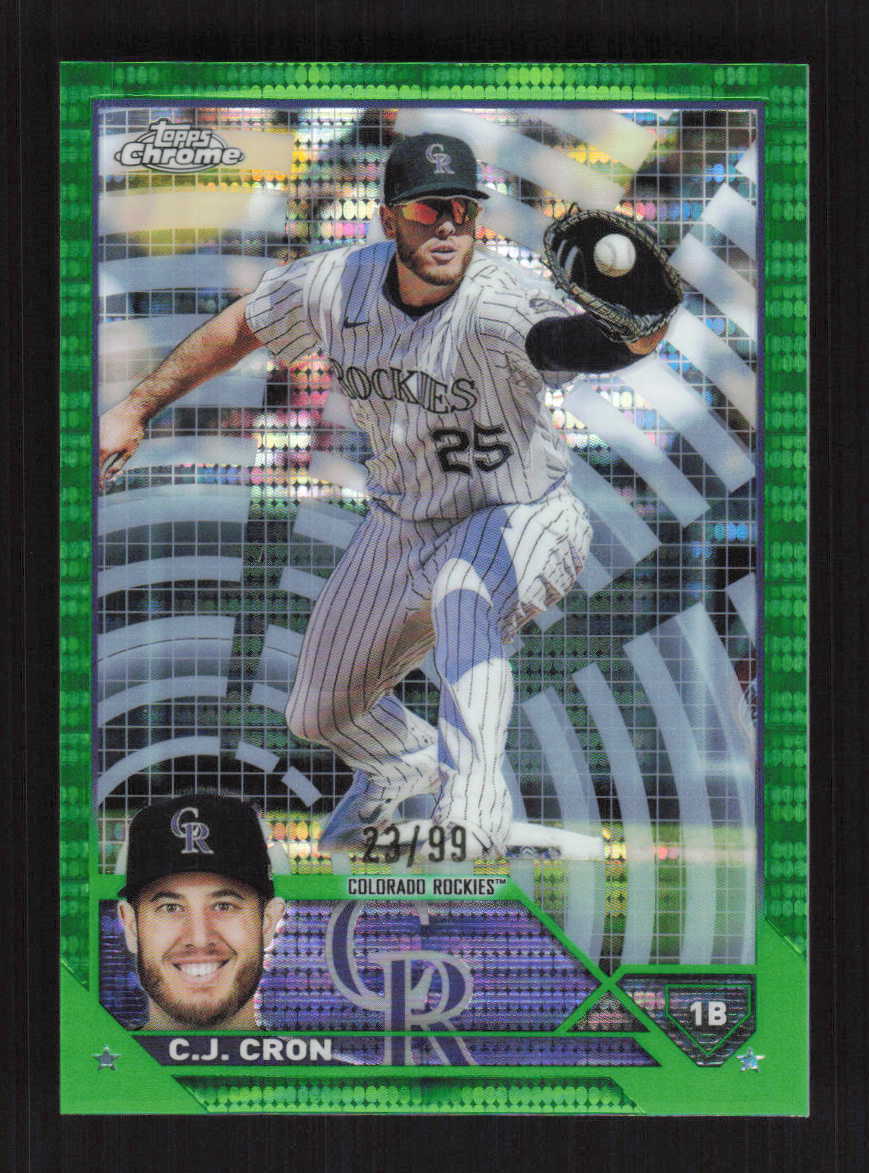 C.J. Cron 2023 Topps Chrome Green Sonar Refractor /99 Colorado